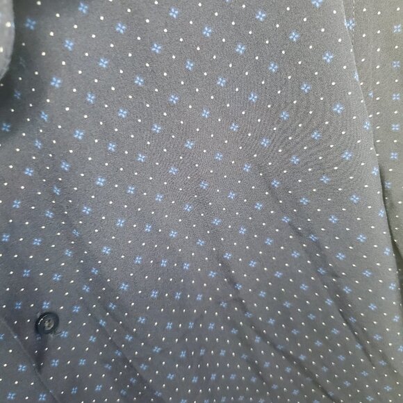 NWT Navy Grnd Blue and White Print  Slim Fit Nautica Button Down SZ:M - Picture 4 of 11